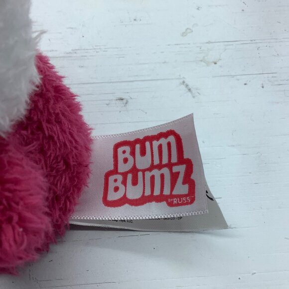 Zack Gumball Machine Bum Bumz Plush Russ 5” Pink & White Fuzzy Stuffed Toy - Picture 3 of 6